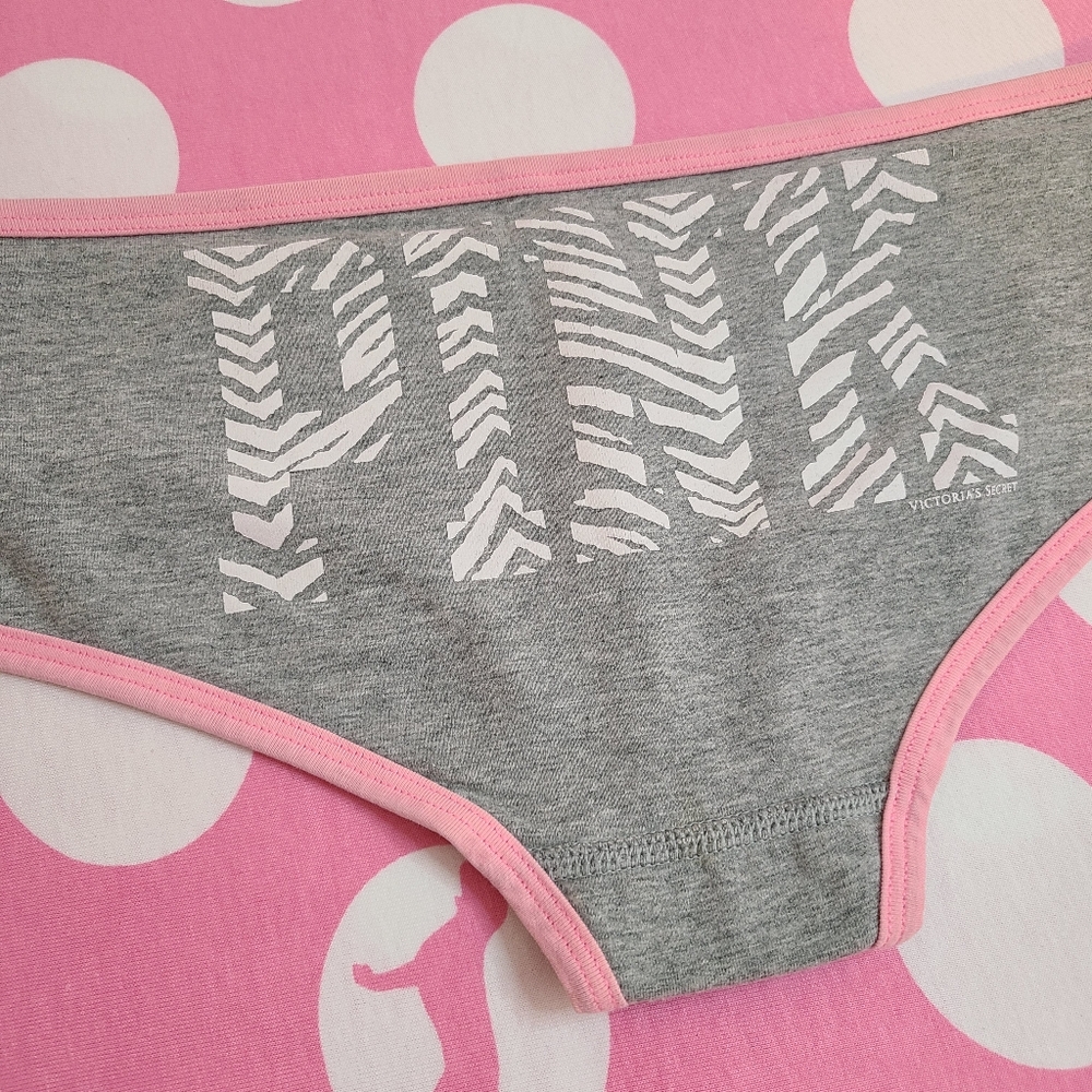 VTG VS PINK Extra Low Rise Graphic Cotton Hipster Panty Size Sm Zebra Logo - Picture 2 of 5